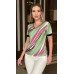 034255 - Blusa Ramany Estampada Listras Diagonais Cós